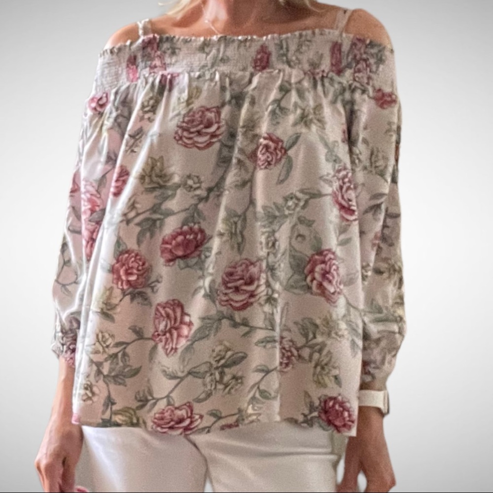 Mystree Floral Cold Shoulder Blouse S